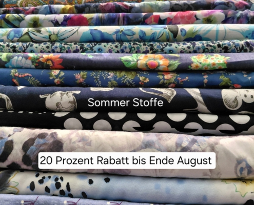Sommerstoffe in der Sommeraktion 2026 Verschiedene Sommerstoffe bis zu 20 Prozent reduziert bei Cilly im Stoffgeschäft in Senden