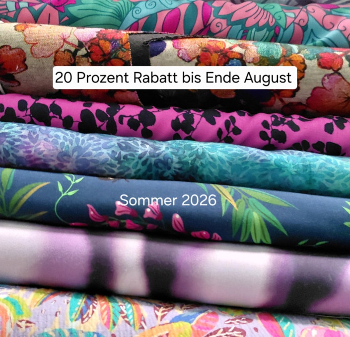 Bunte Sommerstoffe 2026 mit 20 % Rabatt