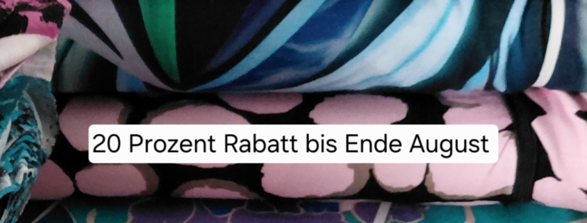 Viskose Jersey in unterschiedlichen Mustern im Nähkästchen in Senden. 20 % Rabatt bis Ende August.
